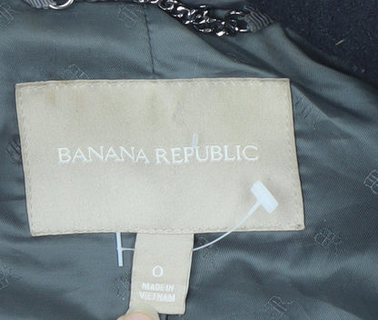 Womens UK Size XS Banana Republic Black Overcoat