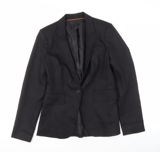 Banana Republic Women's Black Wool Blend Blazer Jacket Size 8