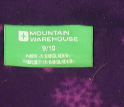 Mountain Warehouse Girls Purple Snowflake Fleece Jacket Size 9-10