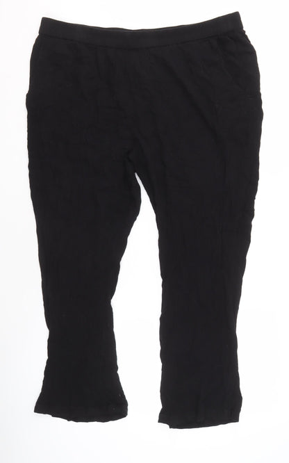 Womens UK Size 16 Cotton Traders   Black Trousers
