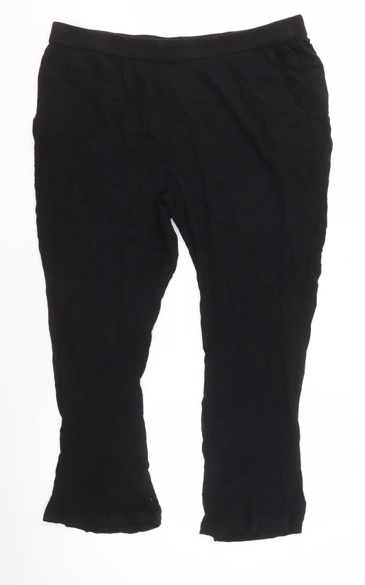 Womens UK Size 16 Cotton Traders   Black Trousers