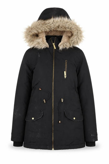 Womens UK Size XS Oasis Black Parka Coat