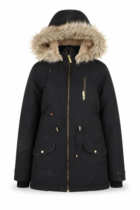 Womens UK Size XS Oasis Black Parka Coat