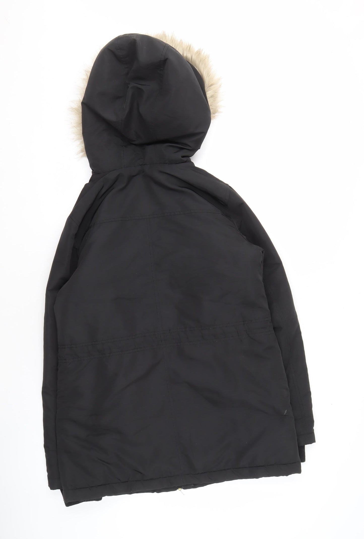 Womens UK Size XS Oasis Black Parka Coat