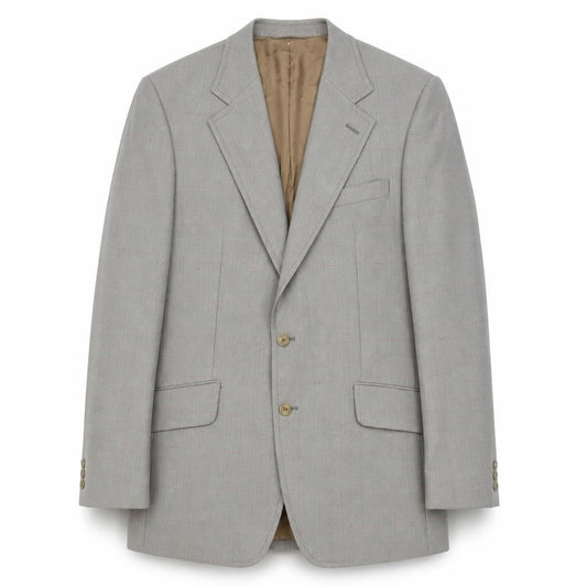 COES Men's Grey Check Blazer 42 Long Notch Lapel