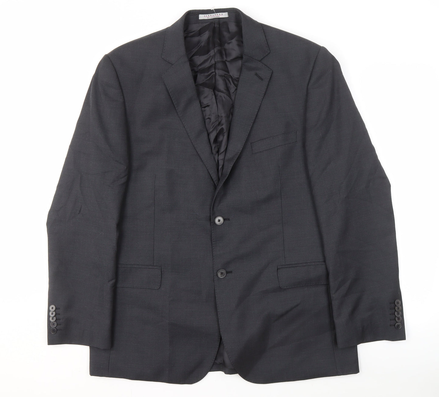 Alexandre Men's Grey Wool Blazer, Size 44 Regular Fit