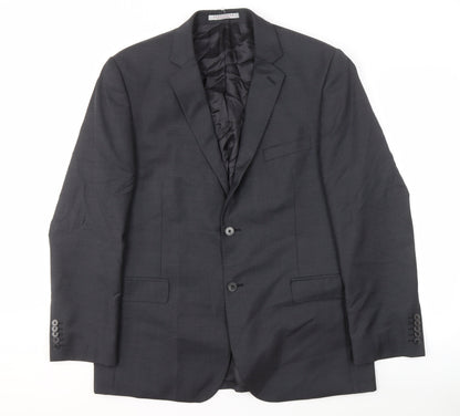 Alexandre Men's Grey Wool Blazer, Size 44 Regular Fit