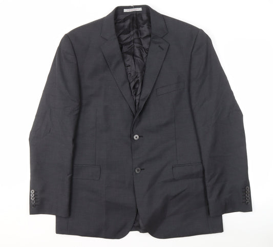 Alexandre Men's Grey Wool Blazer, Size 44 Regular Fit