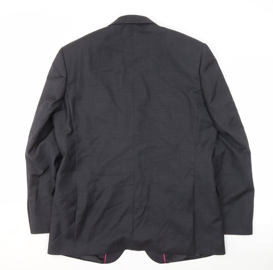 Alexandre Men's Grey Wool Blazer, Size 44 Regular Fit