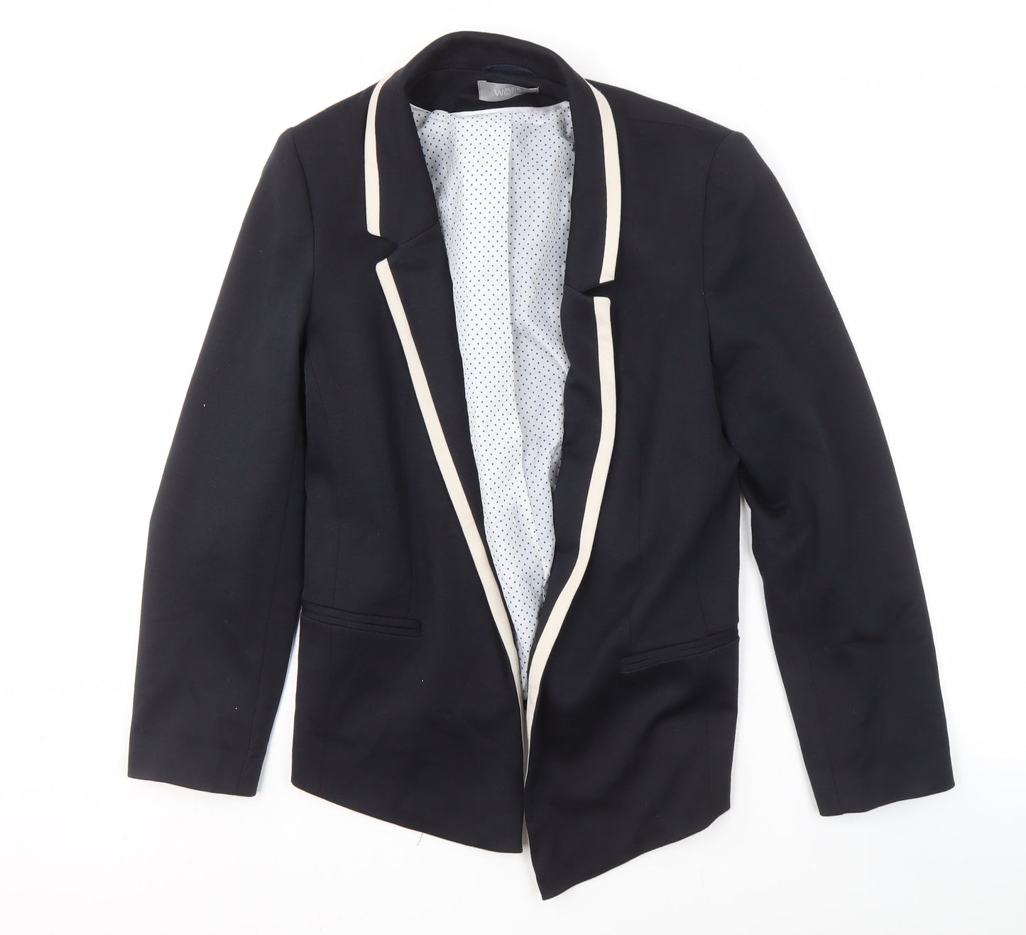 Wallis Women's Black Blazer, Size 12, Lined Notch Lapel