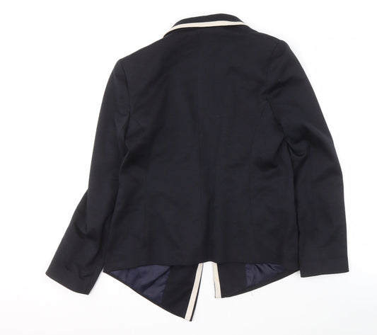 Wallis Women's Black Blazer, Size 12, Lined Notch Lapel