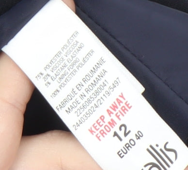 Wallis Women's Black Blazer, Size 12, Lined Notch Lapel