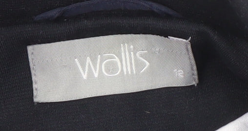 Wallis Women's Black Blazer, Size 12, Lined Notch Lapel