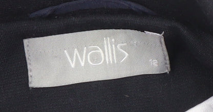 Wallis Women's Black Blazer, Size 12, Lined Notch Lapel