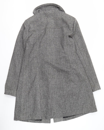 MK Women's Grey Check Overcoat, Size 16, Classic Style