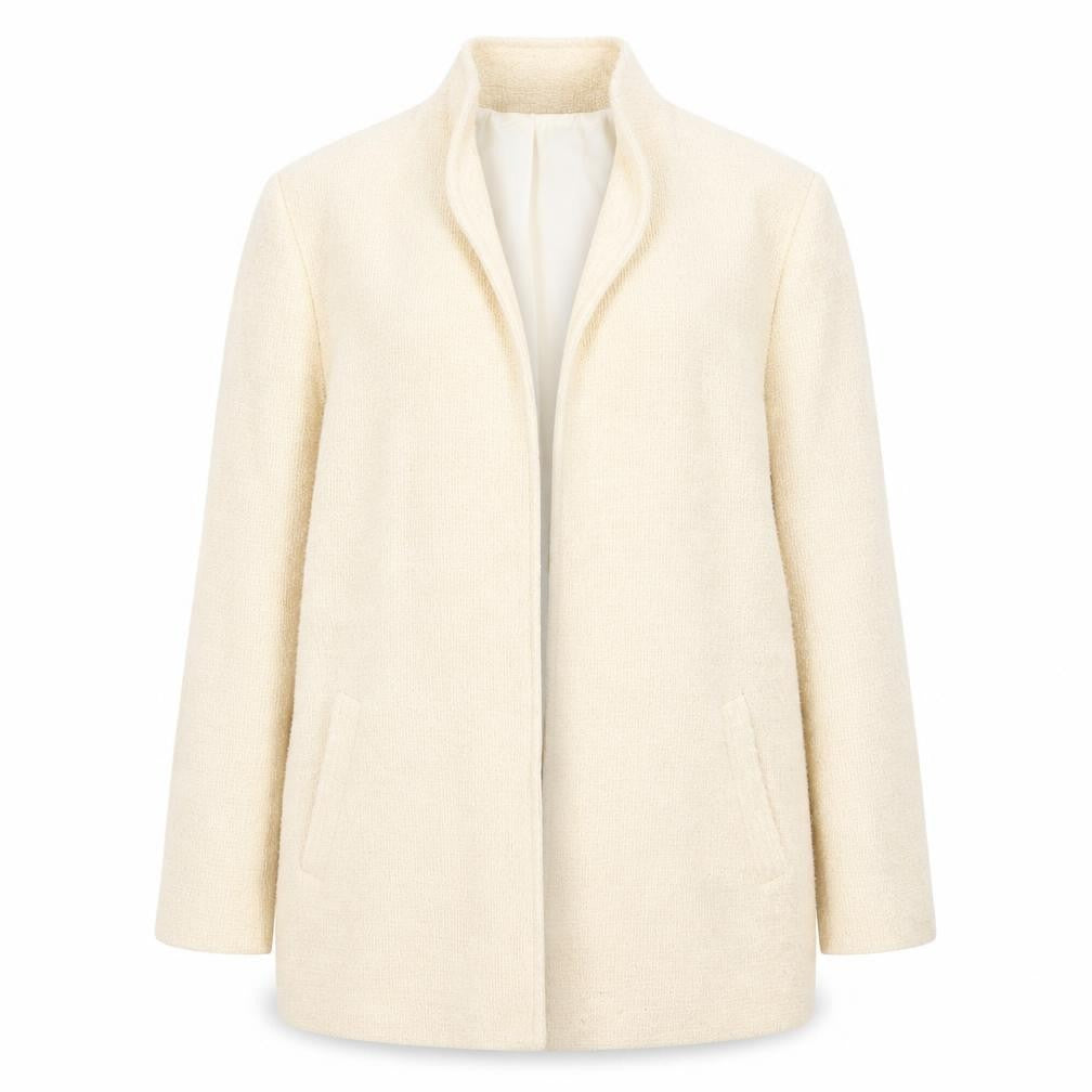 PAIGE Women's Ivory Wool Coat Size 16