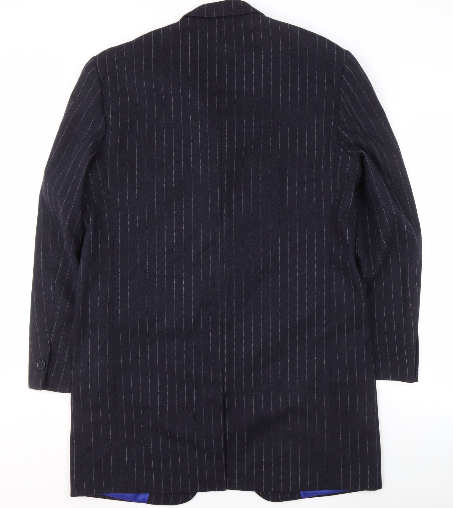 Parkes Men's Navy Striped Blazer, L, Long Formal Jacket