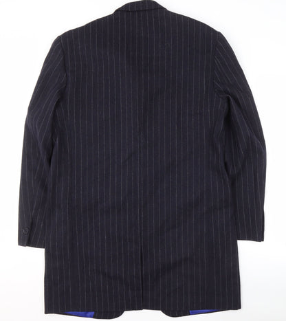 Parkes Men's Navy Striped Blazer, L, Long Formal Jacket
