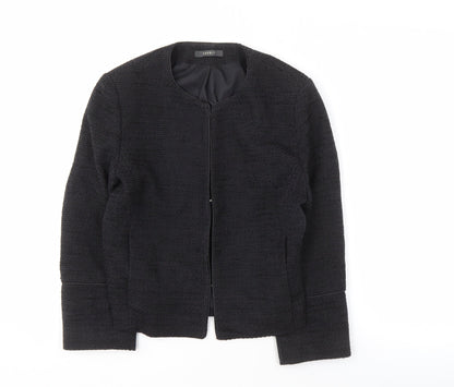 Esprit Women's Black Jacket Size 8, Tweed Zip