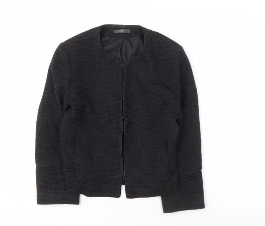 Esprit Women's Black Jacket Size 8, Tweed Zip