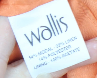 Wallis Women's Orange Suit Jacket Size 14 Petites