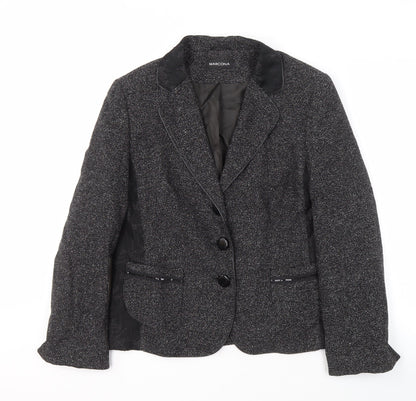 Marcona Women's Black Blazer Size 12, Three-Button, Notch Lapel