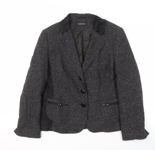 Marcona Women's Black Blazer Size 12, Three-Button, Notch Lapel