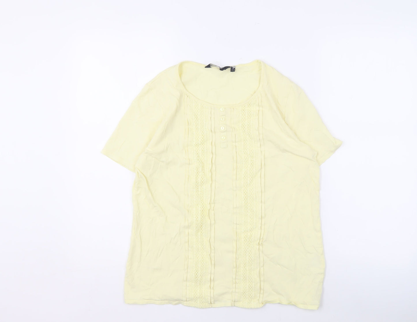 ISLE Essentials Women's Yellow Blouse, Size 14, Cotton