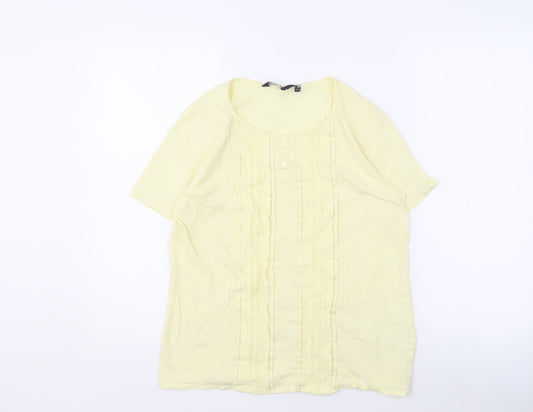 ISLE Essentials Women's Yellow Blouse, Size 14, Cotton