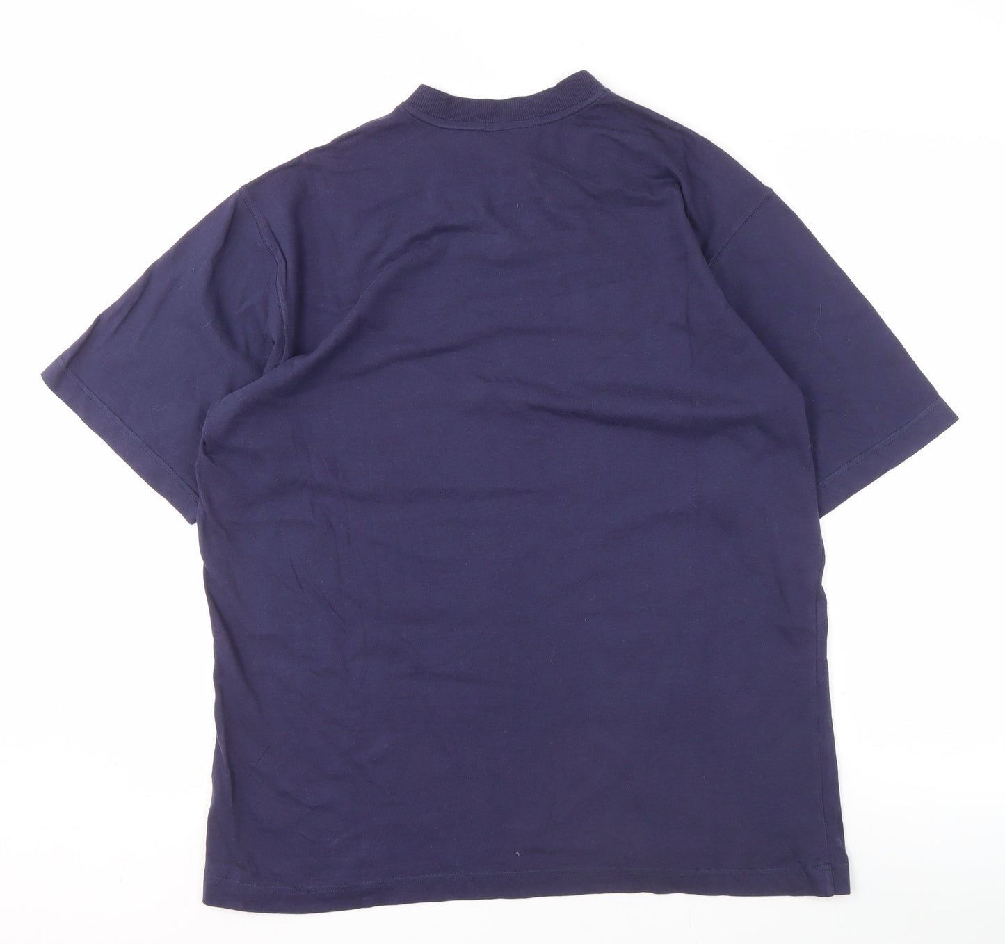 Adidas Men's Blue V-Neck Cotton T-Shirt XL