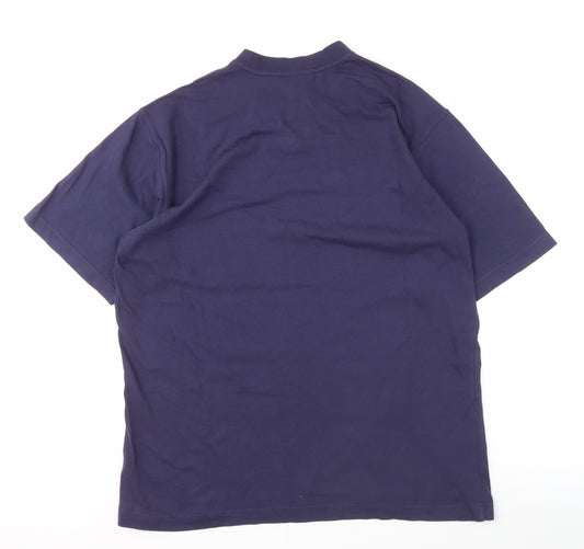 Adidas Men's Blue V-Neck Cotton T-Shirt XL