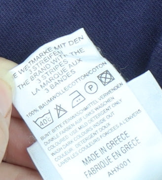 Adidas Men's Blue V-Neck Cotton T-Shirt XL