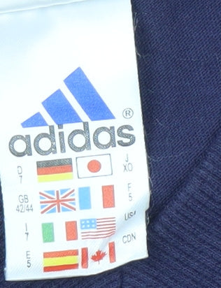 Adidas Men's Blue V-Neck Cotton T-Shirt XL