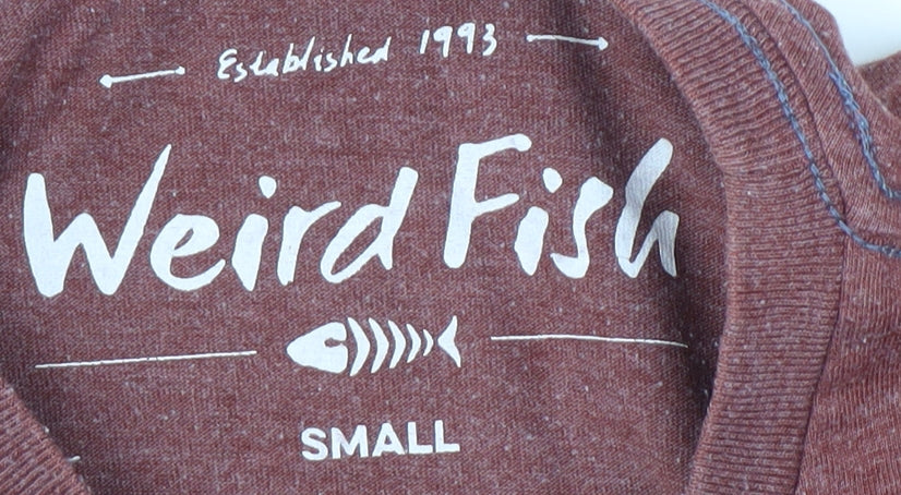 Weird Fish Men's Red Graphic Print T-Shirt - Small