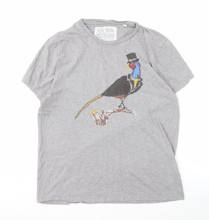 Jack Wills Grey Animal Print Men's T-Shirt M