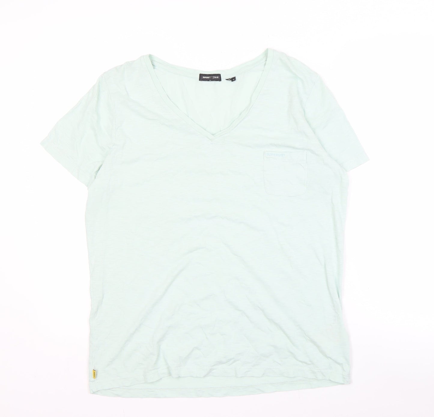 Womens UK Size 14 Superdry Green Basic T-Shirt