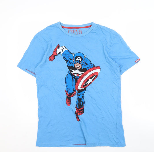 Marvel Men’s Blue Captain America T-Shirt M