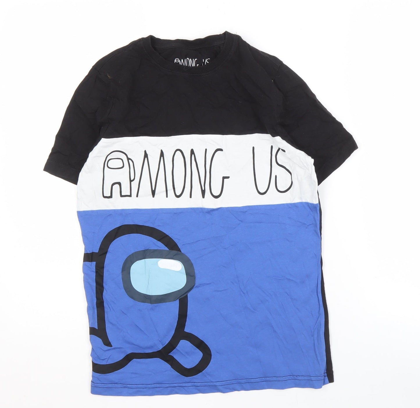 Among Us Boys T-Shirt, Black & Blue, 11-12 Years, Graphic Print