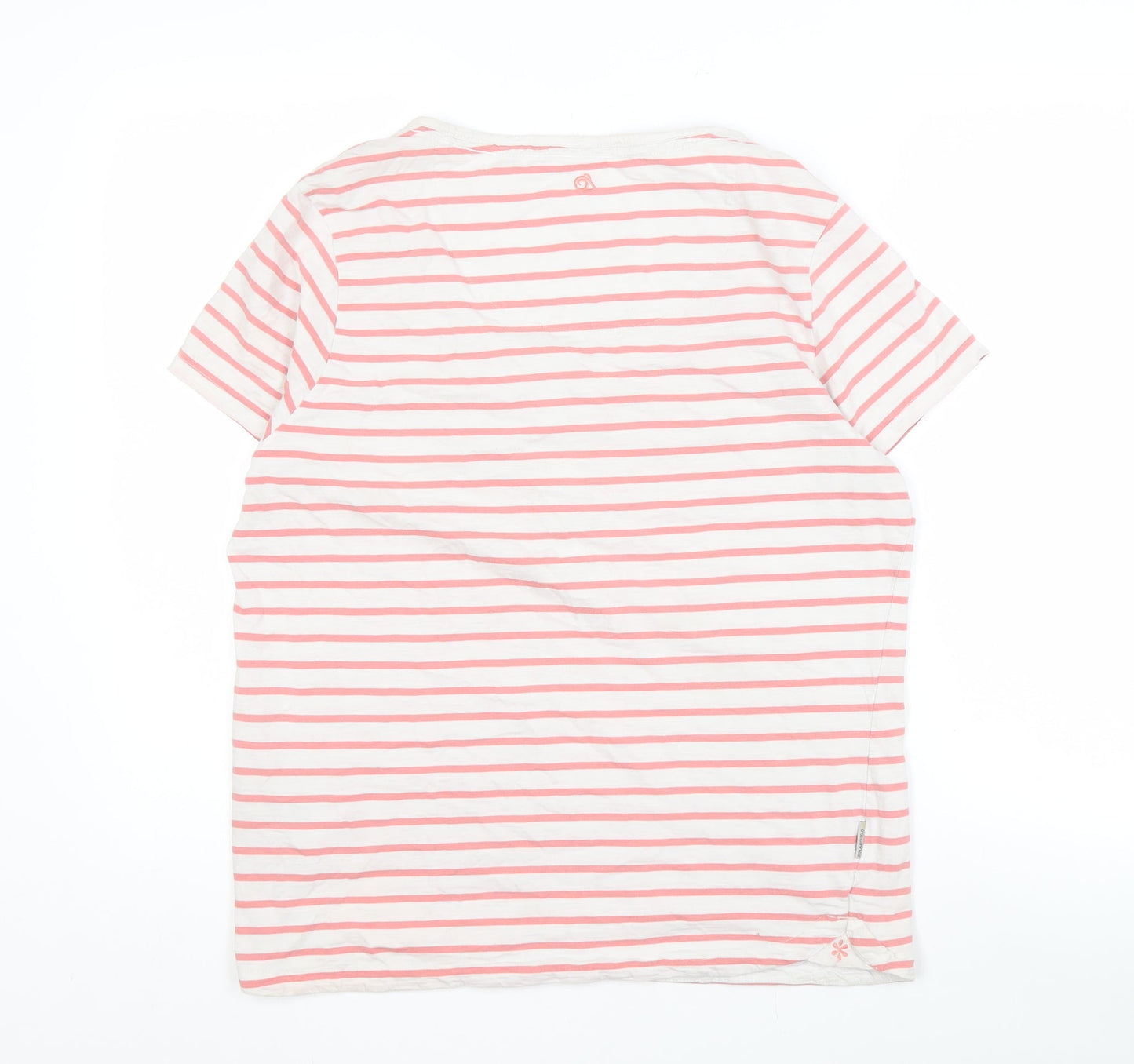 Craghoppers Women's Pink Striped T-Shirt Size 16