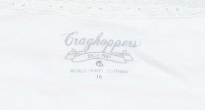 Craghoppers Women's Pink Striped T-Shirt Size 16