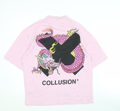 Mens UK Size 32 COLLUSION Pink  T-Shirt