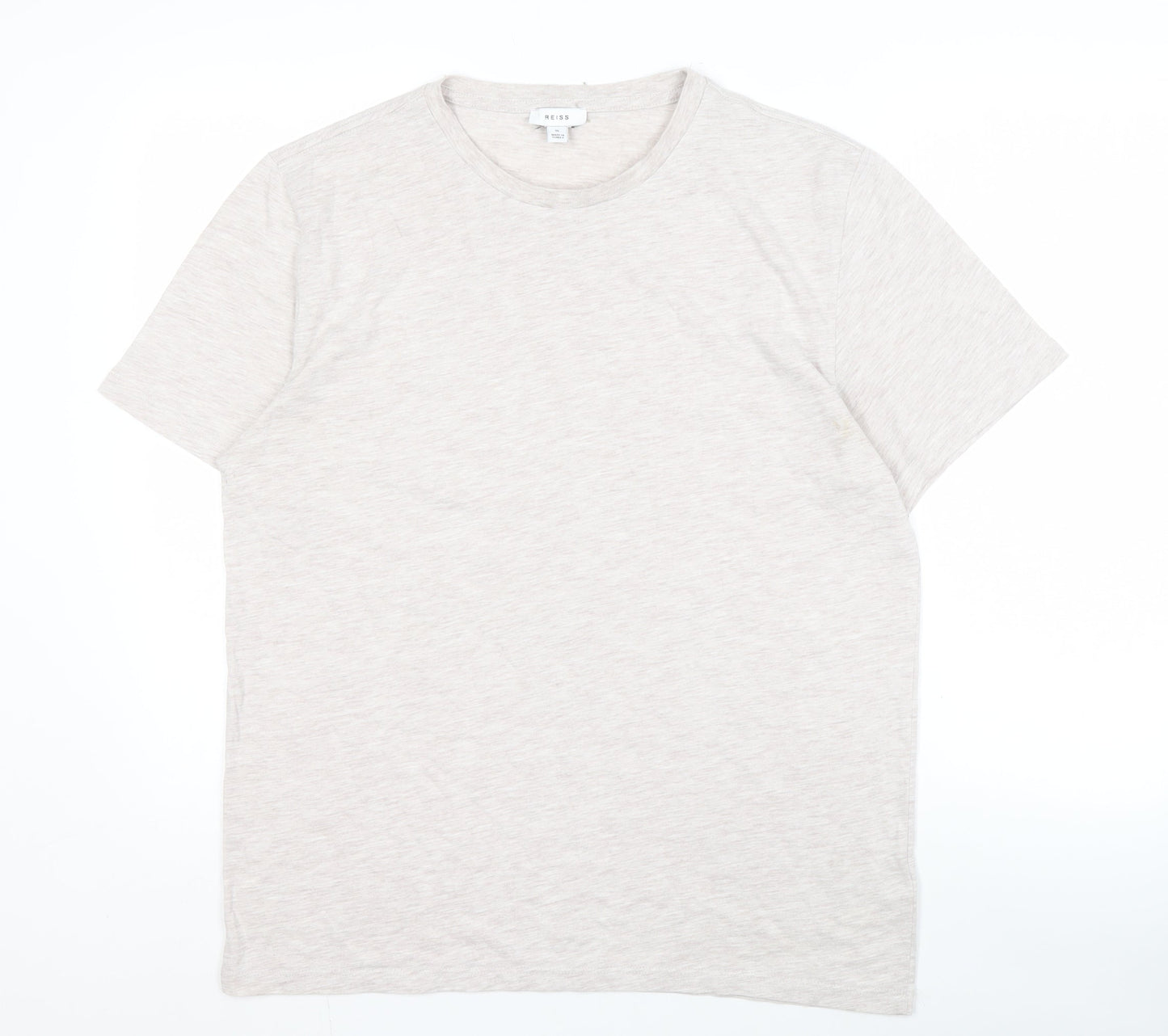 Reiss Men's XL Beige Crew Neck T-Shirt Short Sleeve