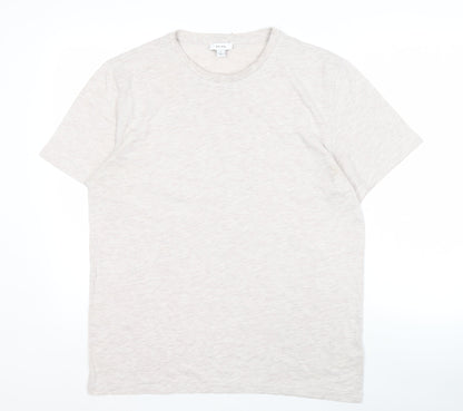 Reiss Men's XL Beige Crew Neck T-Shirt Short Sleeve