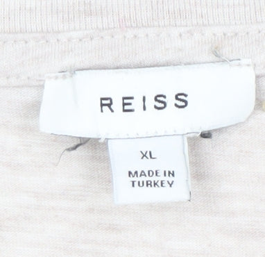 Reiss Men's XL Beige Crew Neck T-Shirt Short Sleeve