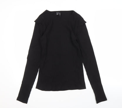 Womens UK Size S VERO MODA Black Basic T-Shirt