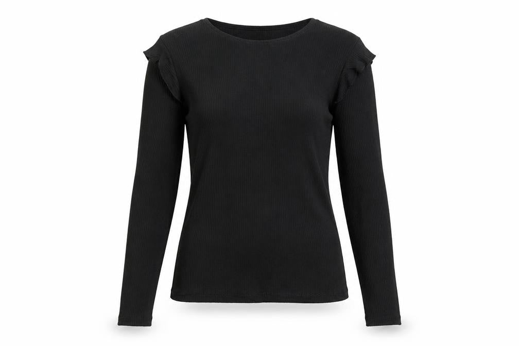 Womens UK Size S VERO MODA Black Basic T-Shirt