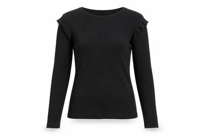Womens UK Size S VERO MODA Black Basic T-Shirt