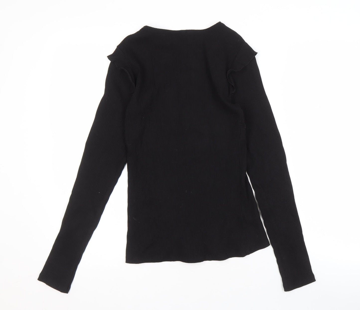 Womens UK Size S VERO MODA Black Basic T-Shirt