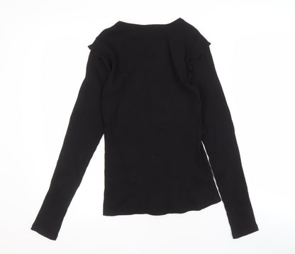 Womens UK Size S VERO MODA Black Basic T-Shirt