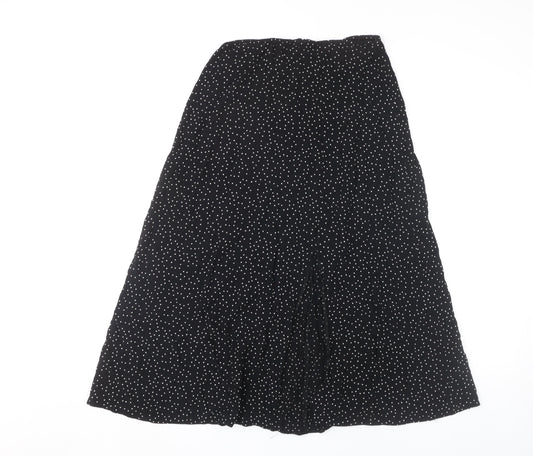 New Look Women's Black Polka Dot A-Line Midi Skirt